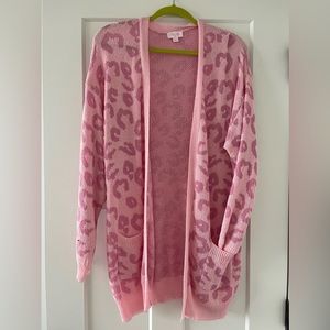 Pink Lily Cheetah Print Cardigan